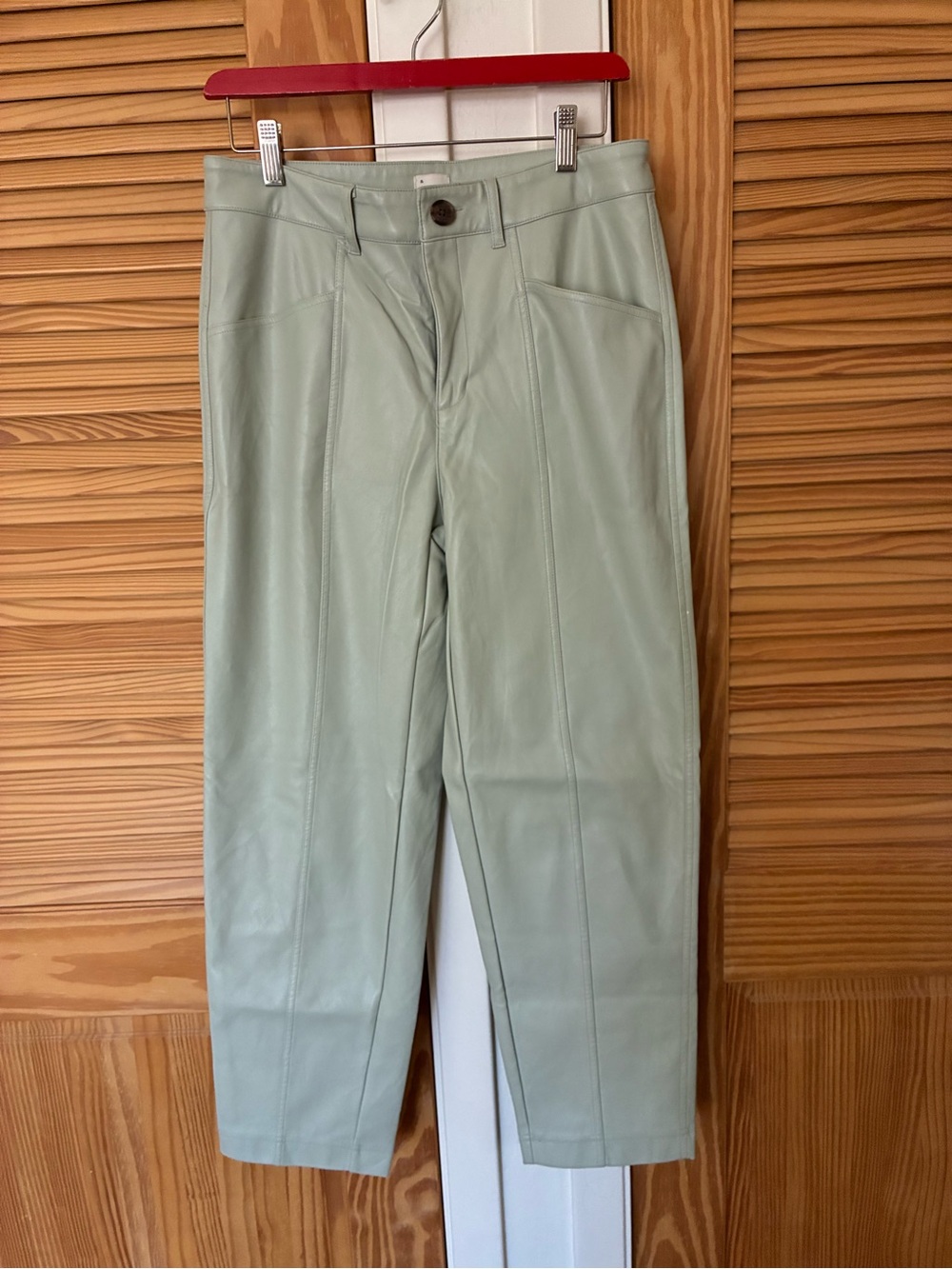 a new day women’s Sage Green Leather Trousers size 8